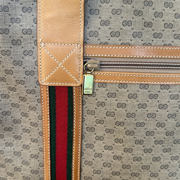 Gucci Brown and Black Travel Bag with Red Stripes - Picture 3 of 16
